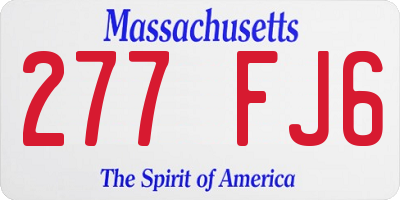 MA license plate 277FJ6