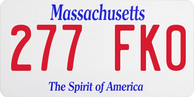 MA license plate 277FK0
