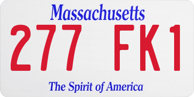 MA license plate 277FK1