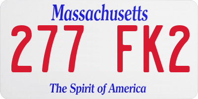 MA license plate 277FK2