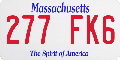 MA license plate 277FK6