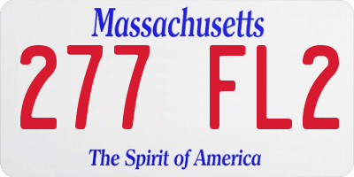 MA license plate 277FL2