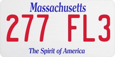 MA license plate 277FL3