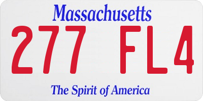 MA license plate 277FL4