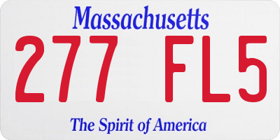 MA license plate 277FL5