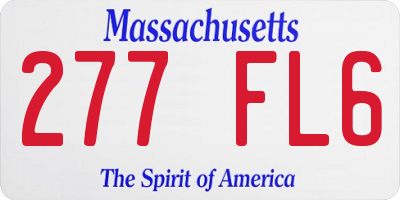 MA license plate 277FL6