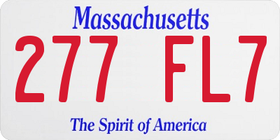 MA license plate 277FL7