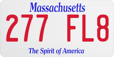 MA license plate 277FL8
