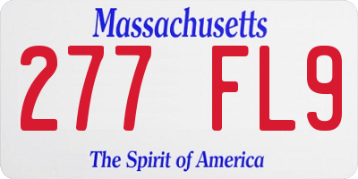 MA license plate 277FL9