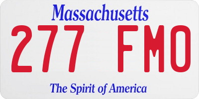 MA license plate 277FM0