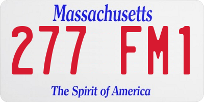 MA license plate 277FM1