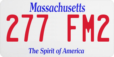 MA license plate 277FM2