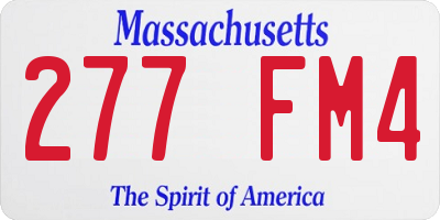 MA license plate 277FM4