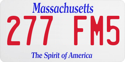MA license plate 277FM5