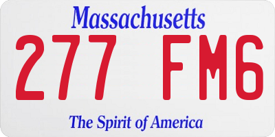 MA license plate 277FM6