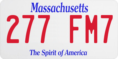 MA license plate 277FM7