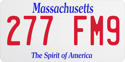 MA license plate 277FM9
