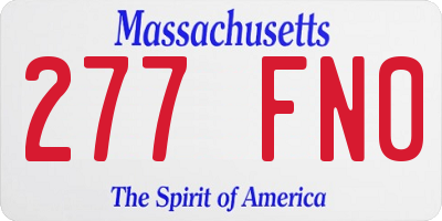 MA license plate 277FN0