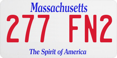 MA license plate 277FN2