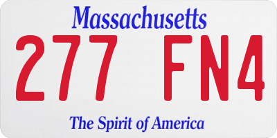 MA license plate 277FN4