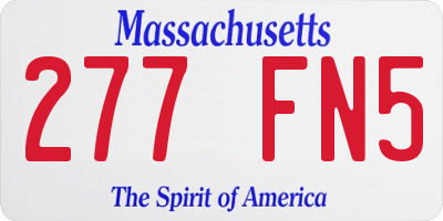 MA license plate 277FN5