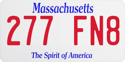 MA license plate 277FN8