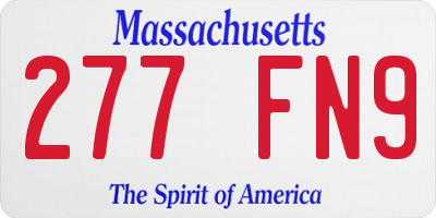 MA license plate 277FN9