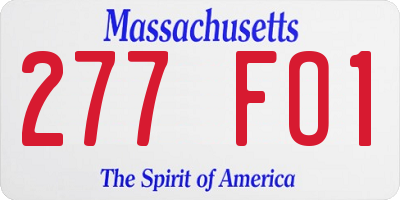 MA license plate 277FO1