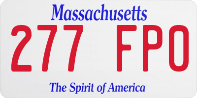 MA license plate 277FP0