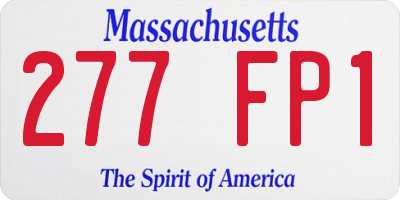 MA license plate 277FP1