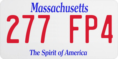 MA license plate 277FP4