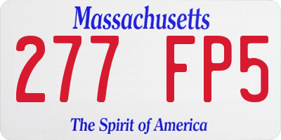 MA license plate 277FP5