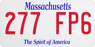 MA license plate 277FP6