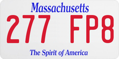 MA license plate 277FP8