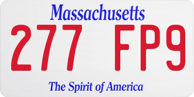 MA license plate 277FP9