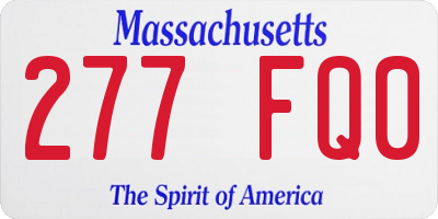 MA license plate 277FQ0