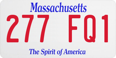 MA license plate 277FQ1