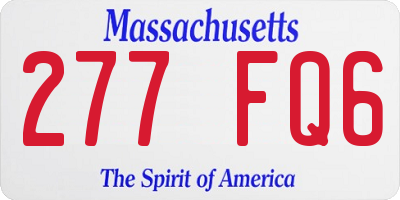MA license plate 277FQ6