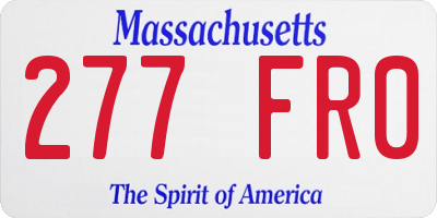 MA license plate 277FR0