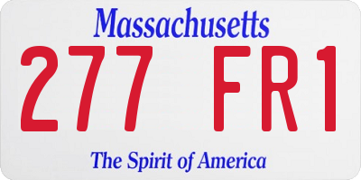 MA license plate 277FR1