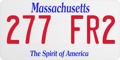 MA license plate 277FR2
