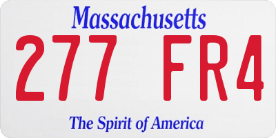 MA license plate 277FR4