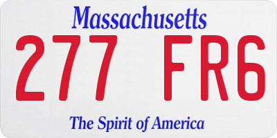 MA license plate 277FR6