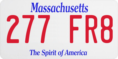 MA license plate 277FR8