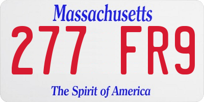 MA license plate 277FR9