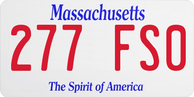 MA license plate 277FS0