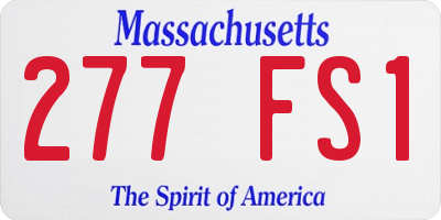 MA license plate 277FS1