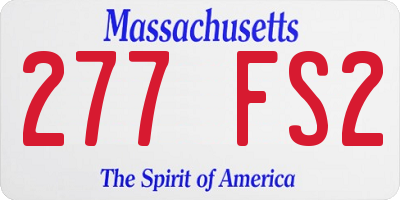 MA license plate 277FS2