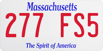MA license plate 277FS5