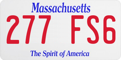 MA license plate 277FS6